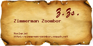 Zimmerman Zsombor névjegykártya